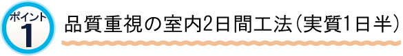 品質重視の室内2日間工法(実質1日半)